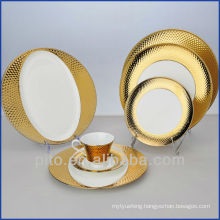 P&T porcelain factory ,Gold plated plates dishes, high quality dishes